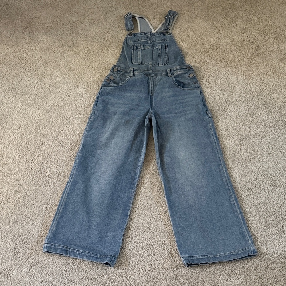 Alice + Olivia Wide Leg Denim Overalls - Light Blue size 25